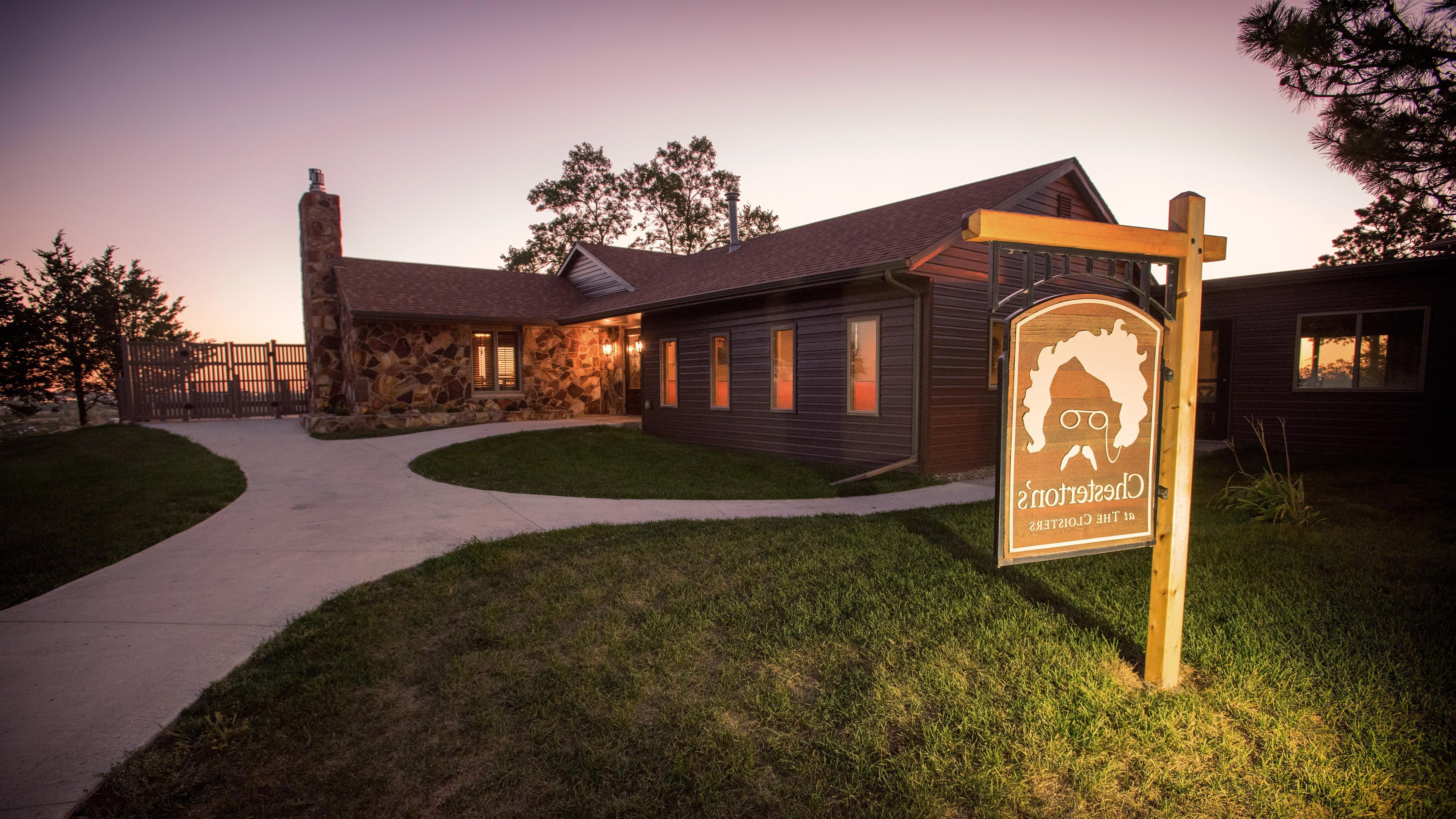 Exterior photo of Chesterton’s, the campus pub at the University of Mary.